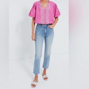 ❤️Mother High Waisted Rider Ankle Fray